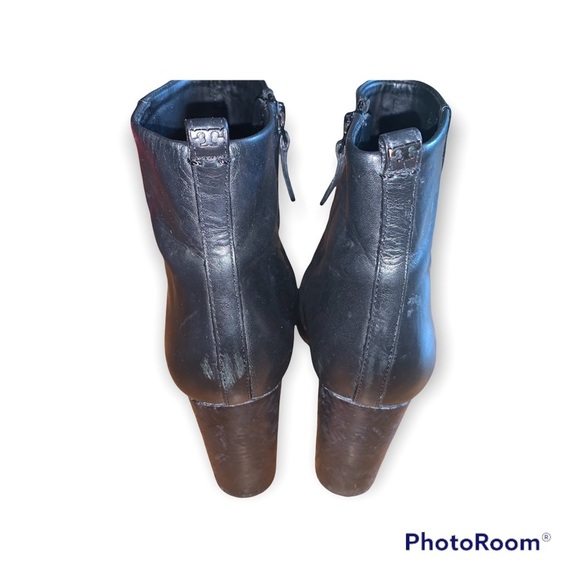 Tory Burch Grove Black Leather Block Heel Boots Booties size 9.5 - Picture 8 of 9